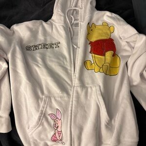 Disney White Hoodie with Winnie the Pooh and Piglet Design